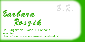 barbara roszik business card